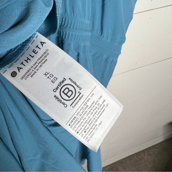 Athleta Blue Athletic Active Casual Dress Pockets Drawstring Waist - Picture 12 of 13